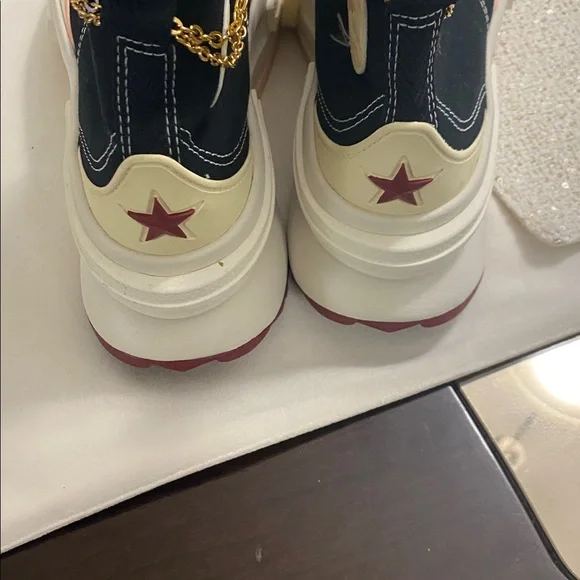 Converse Black and Cream High-Top Sneakers - Picture 4 of 8